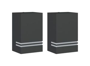 8721102456022 - Außenwandleuchten 2 Stk Schwarz Edelstahl vidaXL - Schwarz 8721102456022 - Außenwandleuchten 2 Stk Schwarz Edelstahl vidaXL - Schwarz