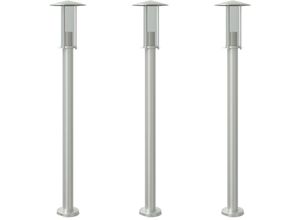 8721102456213 - Wegeleuchten 3 Stk Silbern 100 cm Edelstahl vidaXL - Silber