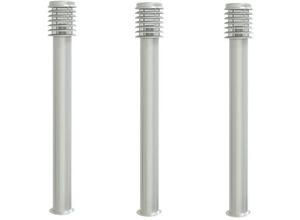 8721102456299 - Wegeleuchten 3 Stk Silbern 110 cm Edelstahl vidaXL - Silber