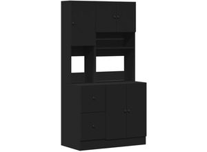 8721102594151 - Küchenschrank Schwarz 95x50x180 cm Holzwerkstoff vidaXL - Schwarz