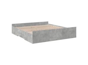 8721102619212 - Vidaxl - Bettgestell mit Schubladen Betongrau 200x200 cm Holzwerkstoff