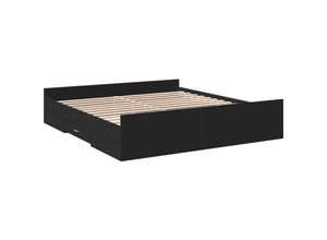 8721102619267 - Vidaxl - Bettgestell mit Schubladen Schwarz 180x200 cm Holzwerkstoff