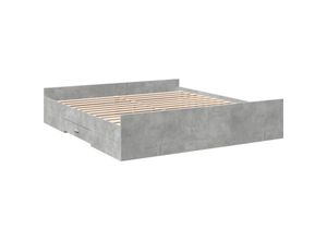 8721102619281 - Bettgestell mit Schubladen Betongrau 180x200 cm Holzwerkstoff Vidaxl 690926