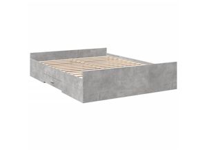 8721102619496 - Bettgestell mit Schubladen Betongrau 140x200 cm Holzwerkstoff Vidaxl