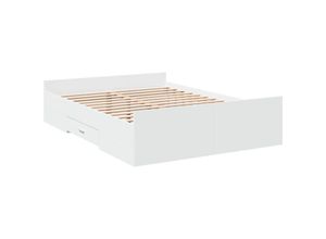 8721102619533 - Bettgestell mit Schubladen Weiß 120x200 cm Holzwerkstoff Vidaxl