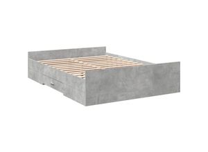 8721102619564 - Bettgestell mit Schubladen Betongrau 120x200 cm Holzwerkstoff Vidaxl Grau