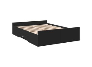 8721102619618 - Bettgestell mit Schubladen Schwarz 140x190 cm Holzwerkstoff vidaXL