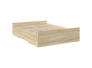 8721102619694 - Bettgestell mit Schubladen Sonoma-Eiche 135x190cm Holzwerkstoff Vidaxl 338425