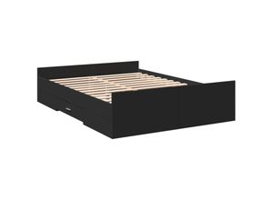 8721102619755 - Vidaxl - Bettgestell mit Schubladen Schwarz 120x190 cm Holzwerkstoff Schwarz