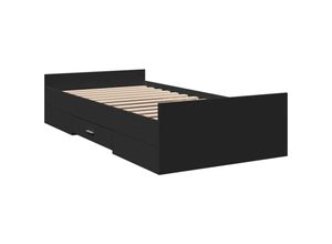 8721102619960 - Bettgestell mit Schubladen Schwarz 90x190 cm Holzwerkstoff Vidaxl