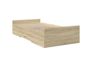 8721102619977 - Bettgestell mit Schubladen Sonoma-Eiche 90x190 cm Holzwerkstoff Vidaxl