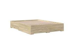 8721102620324 - Bettgestell mit Schubladen Sonoma-Eiche 150x200cm Holzwerkstoff Vidaxl 226065