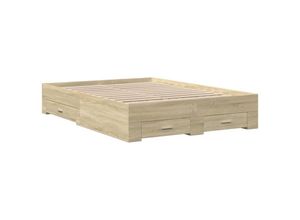 8721102620461 - Bettgestell mit Schubladen Sonoma-Eiche 120x200cm Holzwerkstoff Vidaxl 184140