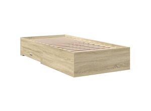 8721102620744 - Vidaxl - Bettgestell mit Schubladen Sonoma-Eiche 100x200cm Holzwerkstoff Braun