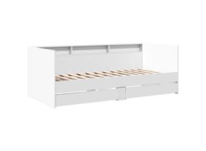 8721102625138 - Tagesbett mit Schubladen Weiß 75x190 cm Holzwerkstoff Vidaxl Weiß