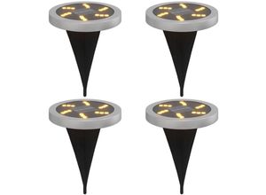 8721102632914 - Solar-Bodenleuchten mit Erdspieß 4 Stk Warmweiß vidaXL - Schwarz 8721102632914 - Solar-Bodenleuchten mit Erdspieß 4 Stk Warmweiß vidaXL - Schwarz