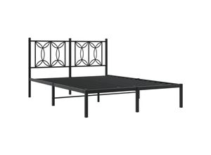 8721102643910 - Bettgestell mit Kopfteil Metall Schwarz 140x190 cm Vidaxl Schwarz