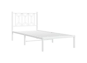 8721102644306 - Metallbett ohne Matratze mit Kopfteil Weiß 75x190 cm Vidaxl