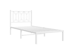 8721102644320 - Vidaxl - Bettgestell mit Kopfteil Metall Weiß 90x190 cm 245554 8721102644320 - Vidaxl - Bettgestell mit Kopfteil Metall Weiß 90x190 cm 245554