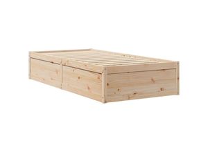 8721102647666 - Vidaxl - Massivholzbett ohne Matratze 100x200 cm Kiefernholz Braun