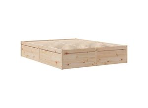 8721102672675 - Vidaxl - Massivholzbett ohne Matratze 160x200 cm Kiefernholz Braun