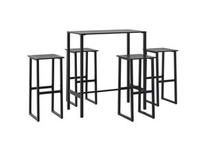 8721102687334 - Vidaxl - 5-tlg Gartenbar-Set Schwarz Pulverbeschichteter Stahl