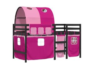 8721102688928 - Kinderhochbett mit Tunnel Rosa 90x200 cm Massivholz Kiefer Vidaxl 678674 8721102688928 - Kinderhochbett mit Tunnel Rosa 90x200 cm Massivholz Kiefer Vidaxl 678674