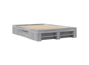 8721102854873 - Bettgestell Grau Sonoma 120x200 cm Holzwerkstoff Vidaxl 392702