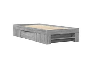 8721102855368 - Bettgestell Grau Sonoma 75x190 cm Holzwerkstoff Vidaxl Grau