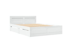 8721102856082 - Bettgestell mit Kopfteil ohne Matratze Weiß 120x190 cm vidaXL770251