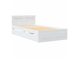 8721102856150 - Vidaxl - Bettgestell mit Kopfteil Weiß 90x190 cm Holzwerkstoff Weiß