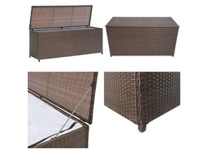 8721114113791 - Vidaxl - Garten-Auflagenbox Braun 120x50x60 cm Poly Rattan - Gartenbox - Gartenboxen - Home & Living - Braun