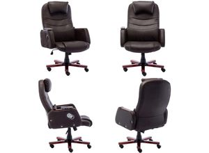 8721114291932 - Vidaxl - Massage-Bürostuhl Braun Kunstleder - Bürostuhl - Bürostühle - Home & Living - Braun