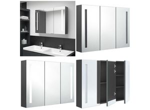 8721114325224 - LED-Spiegelschrank fürs Bad 89x14x62 cm Grau - Badezimmerschrank - Badezimmerschränke - Home & Living - Grau