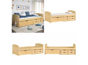 8721114469607 - Vidaxl - Tagesbett mit 5 Schubladen irun 90x200 cm Massivholz Kiefer - Tagesbett - Tagesbetten - Home & Living - Braun