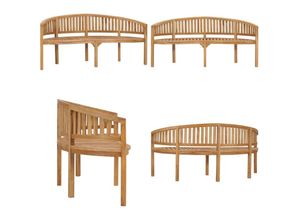 8721114599212 - Bananenbank 180 cm Massivholz Teak - Gartenbank - Gartenbänke - Home & Living - Braun