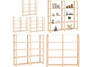 8721114666693 - Vidaxl - Lagerregale 5 Böden 3 Stk 170x38x170cm Massivholz Kiefer 500kg - Lagerregal - Lagerregale - Home & Living - Beige
