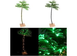 8721114673608 - Künstliche Palme mit 88 LEDs Warmweiß 150 cm - LED-Baum - LED-Bäume - Home & Living - Weiß