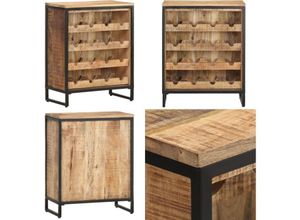 8721114689845 - Weinschrank 62x33x785 cm Raues Mangoholz - Weinschrank Weinschränke Holz-Weinschrank Holz-Weinschränke Sideboard Sideboards Seitenschrank