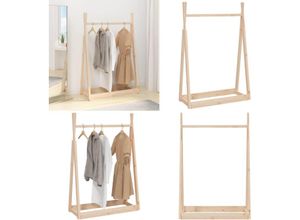 8721114713083 - Kleiderständer 100x45x150 cm Massivholz Kiefer - Kleiderständer Garderobe Garderobenständer Kleiderschrank Kleiderablage Kleiderständer Holz