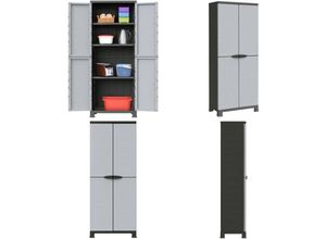 8721114748627 - Vidaxl - Kunststoffschrank 68x39x1715 cm - Schrank - Schränke - Home & Living - Grau