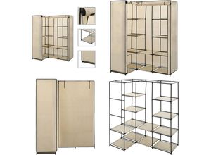 8721114758725 - Vidaxl - Eckkleiderschrank Creme 130 x 87 x 169 cm - Schrank - Schränke - Home & Living - Creme