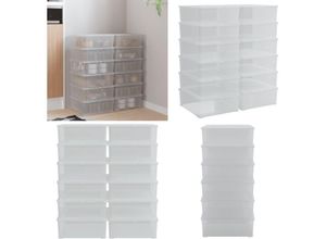 8721114791104 - Aufbewahrungsboxen 12 Stk Kunststoff 5 L Stapelbar - Kunststoff Aufbewahrungsbox - Kunststoffbox - Home & Living - Transparent