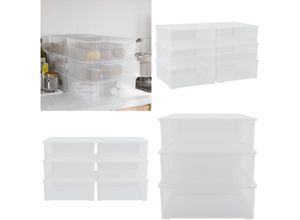 8721114866956 - Aufbewahrungsboxen Kunststoff 6 Stk 5 L Stapelbar - Kunststoff Aufbewahrungsbox - Kunststoffbox - Home & Living - Transparent