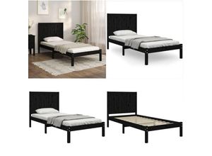 8721115327081 - Vidaxl - Massivholzbett Schwarz Kiefer 75x190 cm - Bettrahmen - Bettgestell - Home & Living - Schwarz 8721115327081 - Vidaxl - Massivholzbett Schwarz Kiefer 75x190 cm - Bettrahmen - Bettgestell - Home & Living - Schwarz