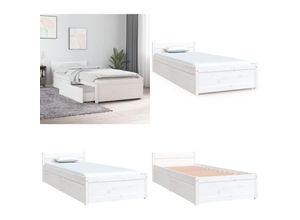 8721115352083 - Bett mit Schubladen Weiß 75x190 cm - Bettgestell - Bettgestelle - Home & Living - Weiß