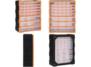 8721115392805 - Vidaxl - Multi-Schubladen-Organizer mit 39 Schubladen 38x16x47 cm - Multi-Schubladen-Organizer - Werkzeug-Organizer - Home & Living - Orange