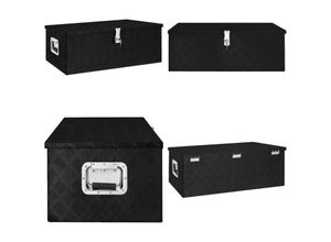 8721115393017 - Vidaxl - Aufbewahrungsbox Schwarz 90x47x335 cm Aluminium - Aufbewahrungsbox - Aufbewahrungsboxen - Home & Living - Schwarz