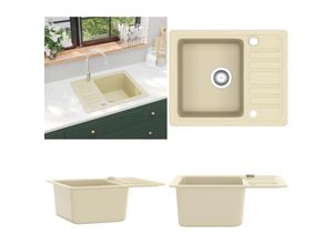 8721115437605 - Granitspüle Einzelbecken Beige - Spülbecken - Küchenspüle - Home & Living - Beige