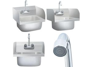 8721115438169 - Gastro-Handwaschbecken mit Wasserhahn Edelstahl - Handwaschbecken - Gastro Handwaschbecken - Home & Living - Silber